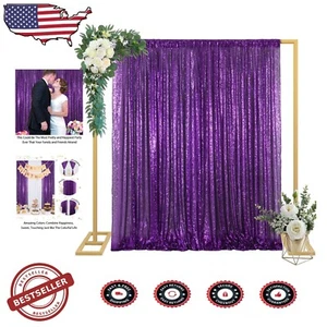 Seamless Purple Sequin Backdrop 4x10ft - Stunning Photography & Party Decor - Picture 1 of 9