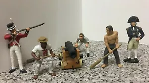 TRINGA BATTLE OF TRAFALGAR ACTION FIGURE LOT: NELSON, MARINE, CANNON & CREW 90mm - Picture 1 of 3