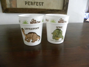 Tazas de plástico Land Before Time 1988 Littlefoot and Spike Ziploc de colección - Imagen 1 de 1