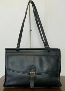 Vintage Jack Georges schwarz Leder Dübel Doktortasche Aktentasche USA - Bild 1 von 12