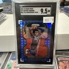 2021-22 Panini Prizm Anthony Edwards NBA 75th Anniversary Prizm Sgc 9.5