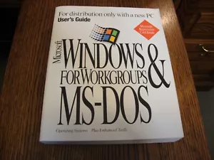 1994 Microsoft Windows For Workgroups & MS-DOS User's Guide Book - Picture 1 of 3