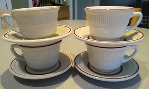 Tazas de café y platillos REGO artículos de restaurante e952-36 A, juego pesado de 4 - Imagen 1 de 10