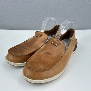 OLUKAI Kakaha Leather Slip-On Loafers Men's US 13 EUR 46 Boat Shoes Slides Heel - Picture 1 of 17