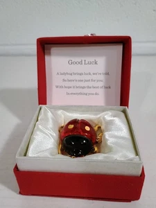 Glass ladybug good luck with box - Picture 1 of 7