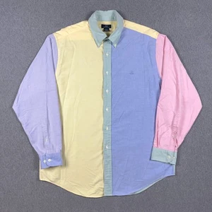 Vintage Brooks Brothers Herren Large Pastell Colorblock Button Down Langarm - Bild 1 von 10