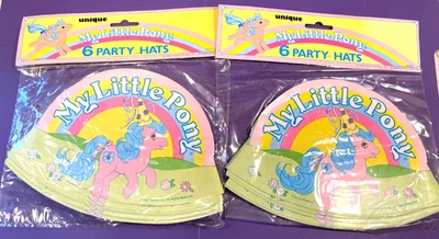 Hasbro 1987 Nuevo de Lote Antiguo Sellado 12 My Little Pony Papel Fiesta Sombreros con Princesa Primrose Foto 1 de 4