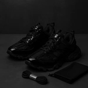 Balenciaga Triple S Glossy Black Sneakers EU 40 US 10.5 – Authentic w/ Dust Bag - Picture 1 of 9