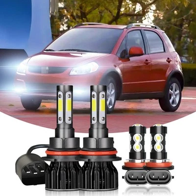 Para For Suzuki SX4 2007 2008-2013 Faros LED Hi / Low + Kit de luces antiniebla - Image 1 of 4