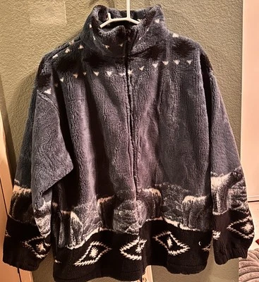 Chaqueta polar Renegade Club Sherpa XL Polar Bears Wilderness azul nueva sin etiquetas EE. UU. Foto 1 de 4