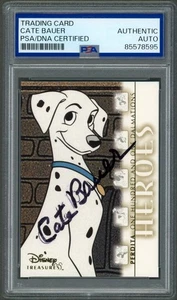 Tarjeta Dalmations Disney 2003 Upper Deck firmada por Cate Bauer #146 Perdita PSA automática - Imagen 1 de 2