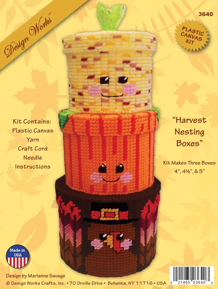 Design Works Plastic Canvas Wall Decor Kit Set Of 3-Harvest Nesting Boxes - Image 1 of 1