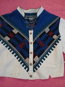 Vintage 90s brooks & dunn Button Up Crop Top shirt Large Panhandle Slim - Bild 1 von 14