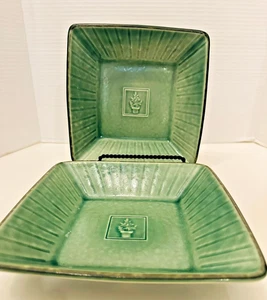 Raro set di 2 ciotole servizio verdure Pfaltzgraff Naturewood Serenity verde 8,5" - Foto 1 di 6