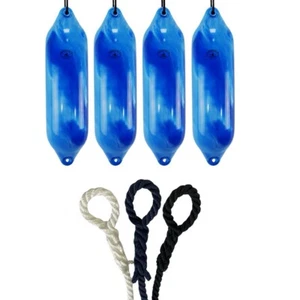 4 x HURRICANE Aurora Bootsfender: blau PM04 - FREE SPLICED END 10MM SEIL - Bild 1 von 2