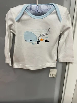 BNWT - MOTHERCARE - Long Sleeve Top (Whale Splash)  - Size 6-9 Months - image 1 of 4