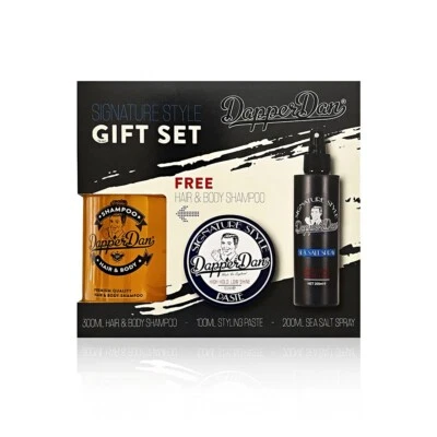Dapper Dan Signature Style Gift Set Paste, Sea Salt Spray & Shampoo