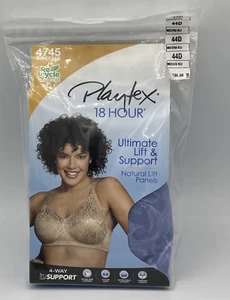Playtex 18 Hour Bra Wirefree Ultimate Lift True Support Womens 4745 Blue 44D - Picture 1 of 4