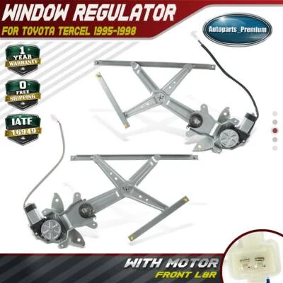 2x Regulador de ventana eléctrica con motor para Toyota Tercel 1995-1998 delantero izquierdo y derecho Foto 1 de 4