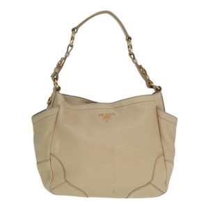 Prada Vitello Beige Leather Tote Bag Authentic