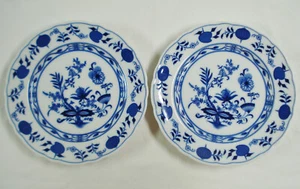 Juego de 2 platos de cena Winterling Bavaria cebolla azul 10 1/4" floral blanco - Imagen 1 de 4