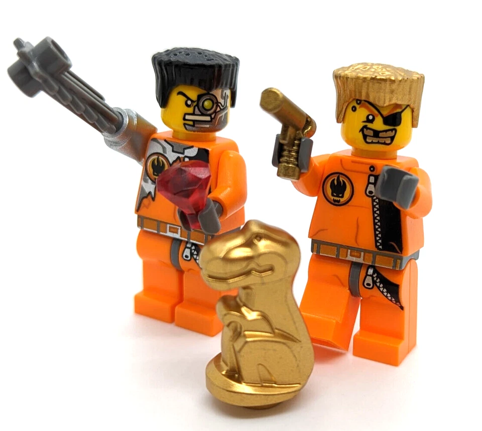 Lego Agents 8630 Lot:  Gold Tooth, Saw Fist & Gold Dinosaur (agt007 agt005 - Image 1 of 4
