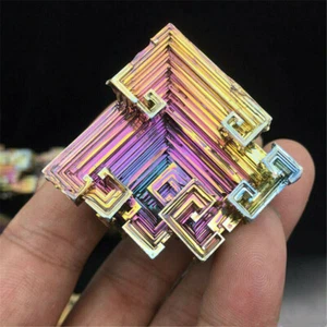 New Rainbow Titanium Bismuth Specimen Mineral Gemstone Crystal Quartz Home Decor - Picture 1 of 11