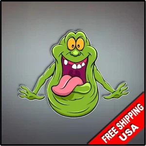 Calcomanía de vinilo Ghostbusters Slimer años 80 nostálgica 4"" x 3,2"" casillero de coche - Imagen 1 de 1