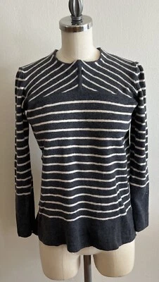 Suéter Tory Burch S Pullover Gris Rayas Pura Lana Merino Foto 1 de 4