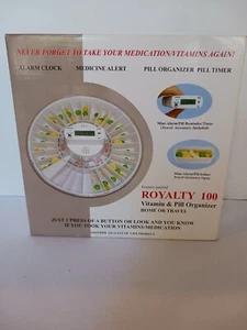 Royalty 100 Vitamin & Pill Organizer Come W/Pill Holder alarm Clock Home, trevel - Picture 1 of 8