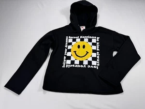 ✅NWOT ✅Jenna  & Jessie Hoodie ✅Girls ✅Black ✅ 12 ✅Smiley Face ✅Be Kind ✅Love - Picture 1 of 8