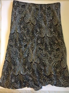 Isabella Bird Paisley Print 100% Silk knee length ruffle hem women Skirt 14 - Picture 1 of 6