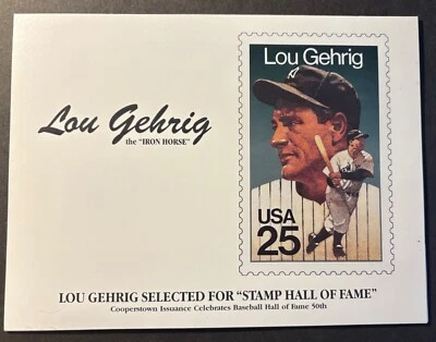 Lou Gehrig "Stamp Hall of Fame" Folio - Image 1 of 4