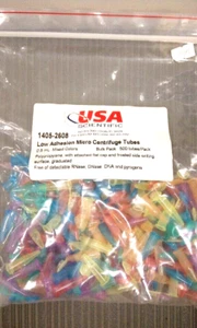 USA Scientific 1405-2608 Colors Microcentrifuge Tubes, Attach Cap 0.5mL ~150 Pcs - Picture 1 of 3