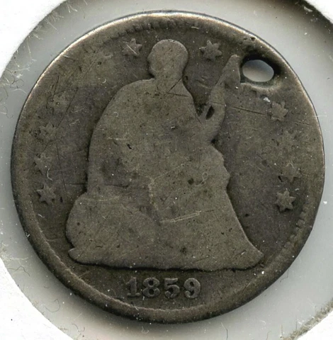 1859 Seated Liberty Half Dime - Hole Coin - C211 Cover