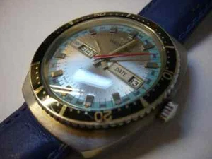 Waltham FHF909 Automatic Diver Vintage 1970s Gold-Tone Watch, Overhauled - Picture 1 of 7