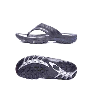 Men’s Black Pull-Top Flip-Flops Comfortable Beach Everyday Slippers 9 sandals - Picture 1 of 11