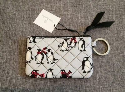 Vera Bradley Quilted Zip ID Case in Playful Penguins Gray Pattern - NWT - Image 1 of 2