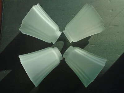 HAMPTON BAY CEILING FAN REPLACEMENT GLOBES/SHADES FROSTED LINED SQUARE CUT 4 - Image 1 of 4