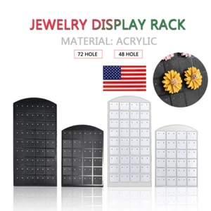 Acrylic Earring Holder Organizer - 48 / 72 Holes, Jewelry Display Stand for Re - Picture 1 of 15
