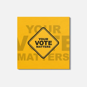 Sottobicchiere quadrato in legno Your Vote Matters 4'' X 4'' - Foto 1 di 3