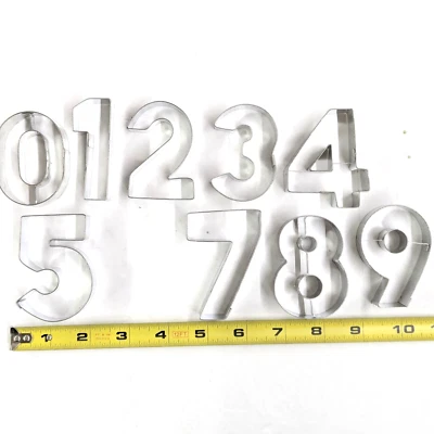 9 cortadores de galletas de metal número cero a nueve fondant cumpleaños decoración de pasteles Foto 1 de 4
