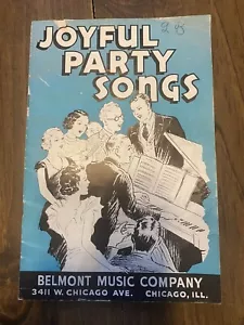 Vintage 1937 Joyful Party Songs Sheet Music Song Book - Picture 1 of 3
