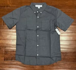 NEW Old Navy Boys Built In Flex Blue Short Sleeve Button Up Shirt Size XXL 18 - Picture 1 of 1