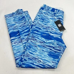 NEW Hreski Ocean Water Waves Blue Golf Chino Pants Size 32x32 Performance - Picture 1 of 9