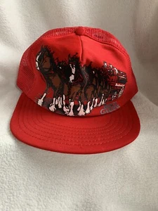 Vintage Busch Gardens Budweiser Hat red draft horses 80s - Picture 1 of 8