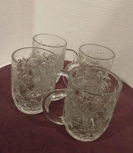 4 Vintage Princess House Kakaotassen 9 Unzen." Fantasia" Weihnachtsstern Klarglas... - Bild 1 von 5