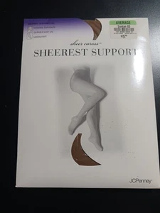 ⭐️JC Penny Sheer Caress Sheerest Support Leg Size Average Suntan 03 NOS. - Picture 1 of 4