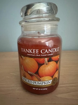 Yankee Candle Spiced Pumpkin Large Halloween Jar Candle Fall Autumn Scents - Image 1 of 2