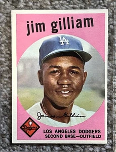 1959 Topps Set-Break #306 Jim Gilliam Los Angeles Dodgers NM SET BREAK - Picture 1 of 2